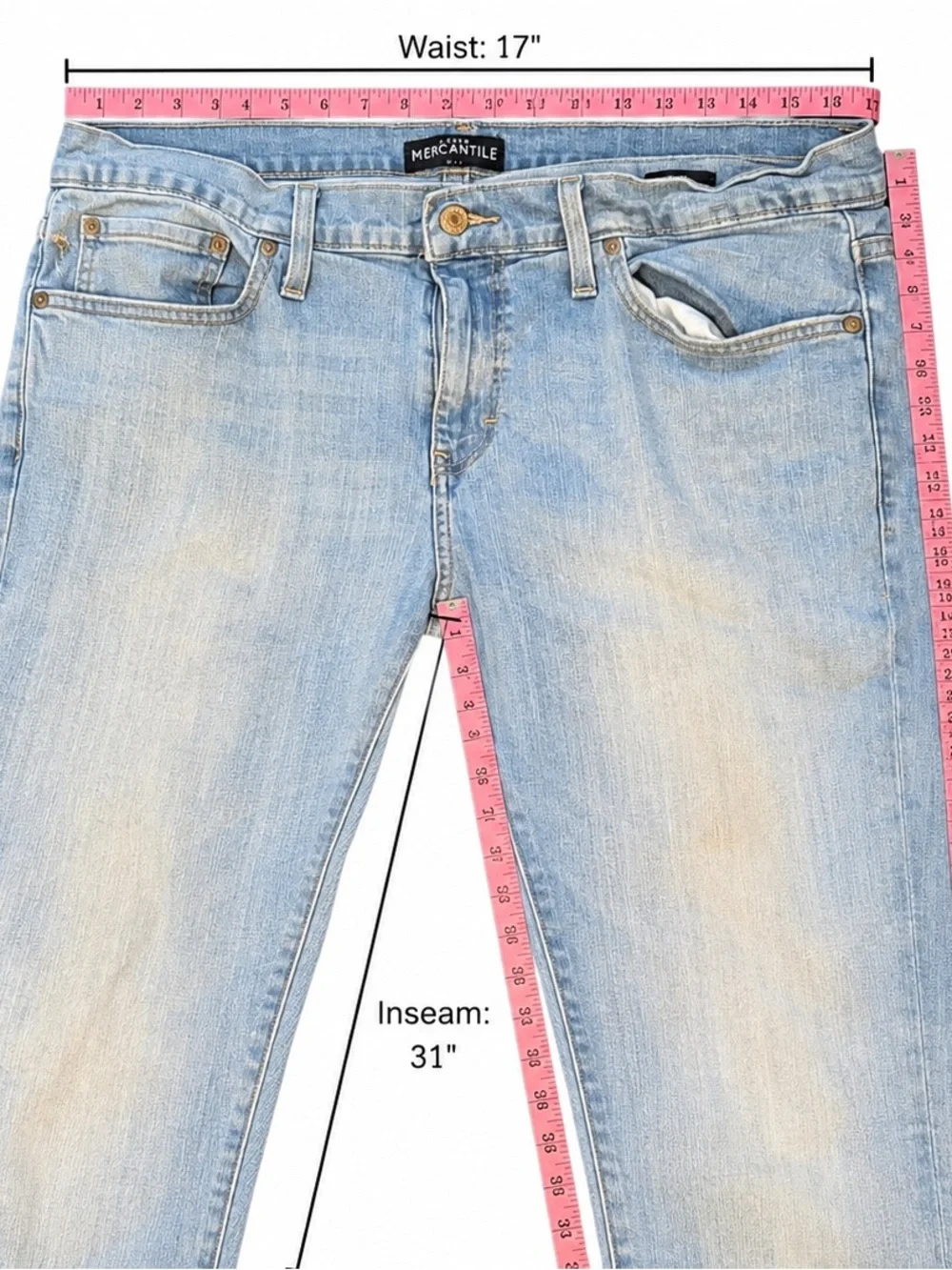J.Crew Mercantile Slim Fit Light Wash Jeans Men’s 33x32